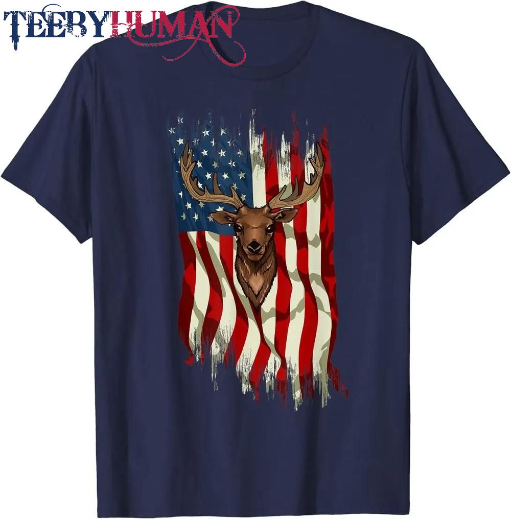 American Flag Deer Hunting Hunter s Classic T Shirt Unisex Hoodie Sweatshirt 1661508301323