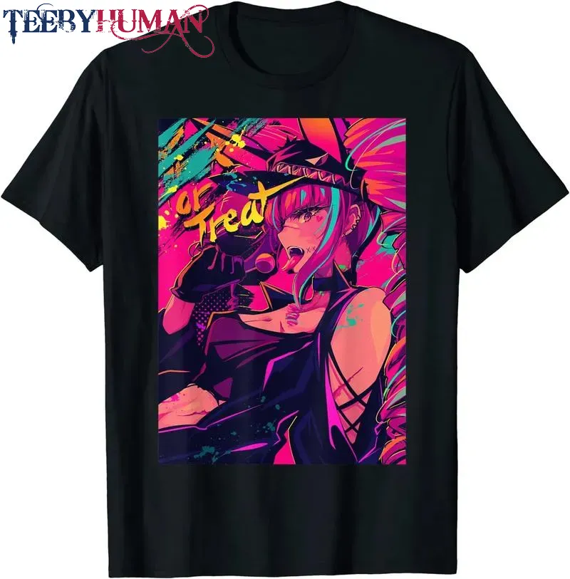 Anime Girl Retro 80S Aesthetic Vaporwave Waifu Halloween Unisex Tee Hoodie Classic T Shirt 1662619611048