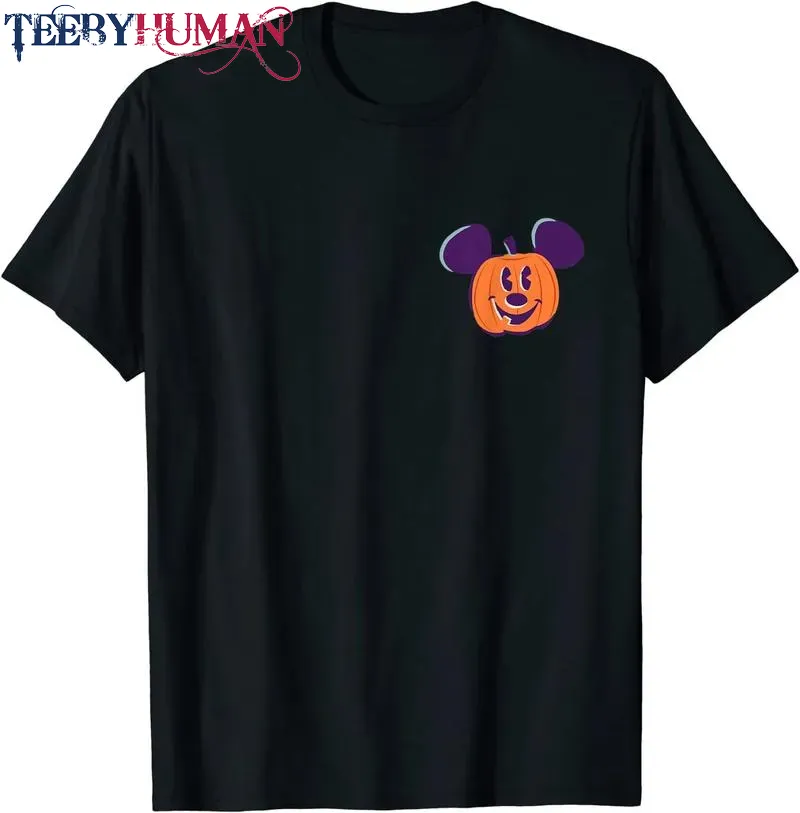 Disney Mickey Mouse Pumpkin Jack O Lantern Halloween Unisex Tee Hoodie Classic T Shirt 1662619844415