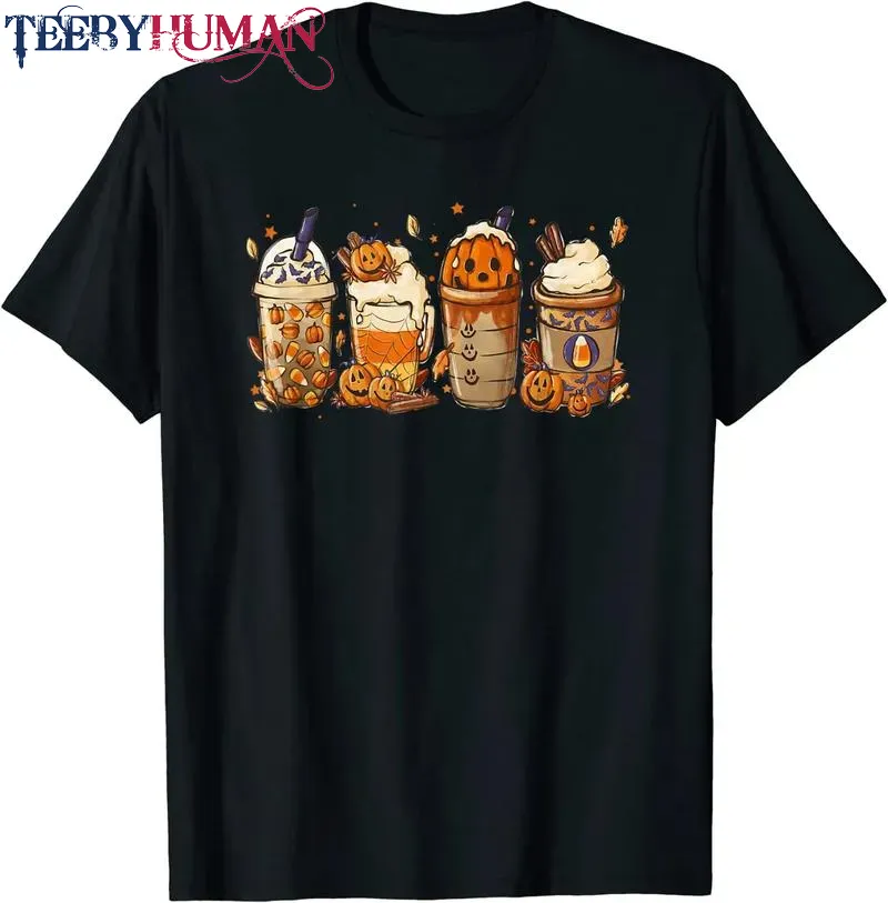Fall Coffee Latte Pumpkin Spice Autumn Season Halloween Unisex Tee Hoodie Classic T Shirt 1662619099706