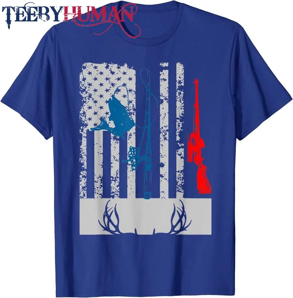 Fishing And Deer Hunting American Flag Shirt For Hunter Classic T Shirt Unisex Hoodie Sweatshirt 1661508241832