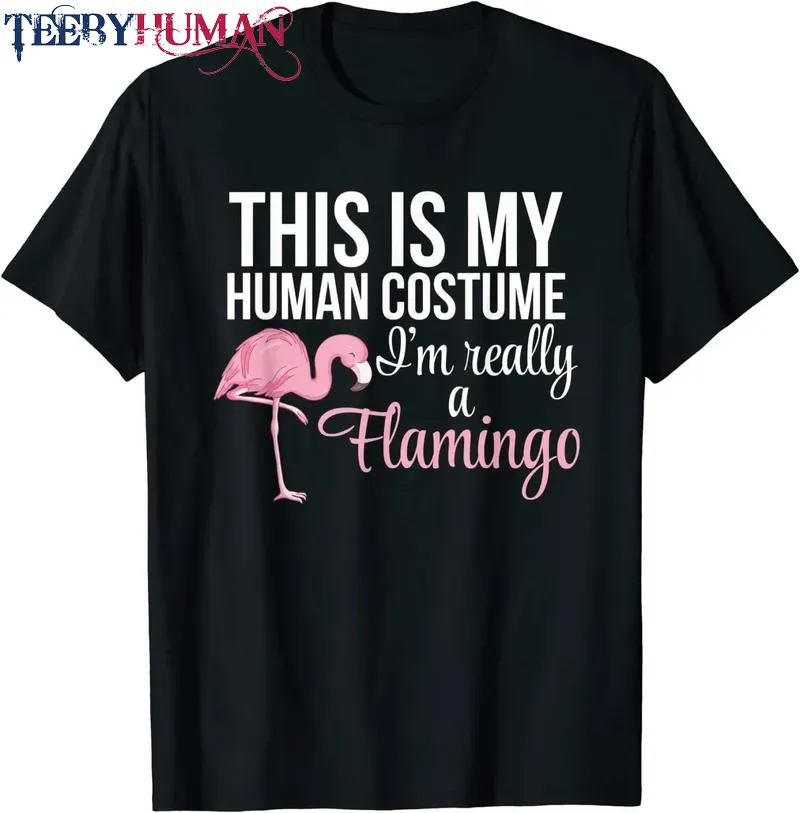 Halloween Flamingo Trick Or Treat Pink Flamingo Halloween Unisex Tee Hoodie Classic T Shirt 1662664803488
