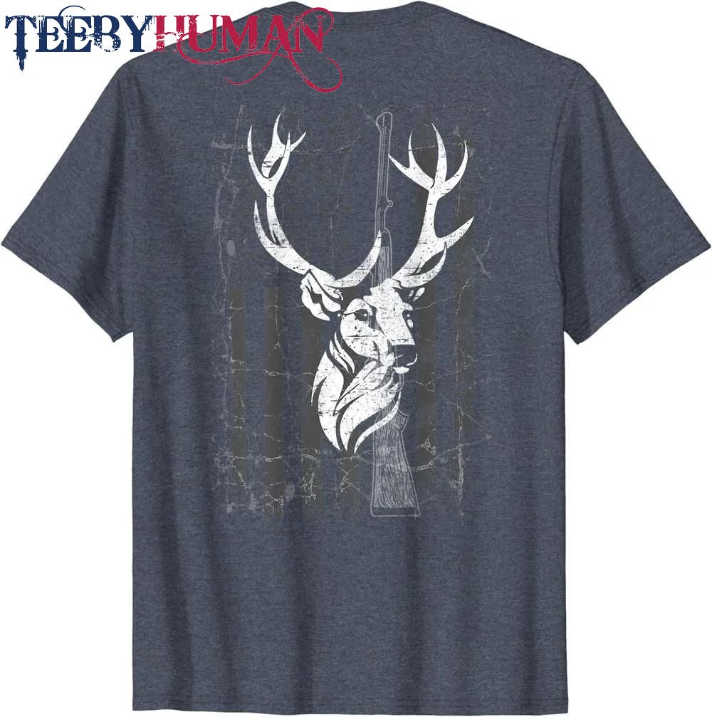 Mens Deer Hunting American Flag Hunter Best Bucking Ever On Back Classic T Shirt Unisex Hoodie Sweatshirt 1661511176947