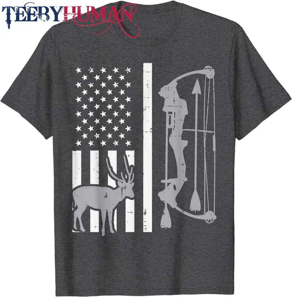 White Flag Deer Compound Bow Hunting Patriot Hunt Dad Archer Classic T Shirt Unisex Hoodie Sweatshirt 1661511212300