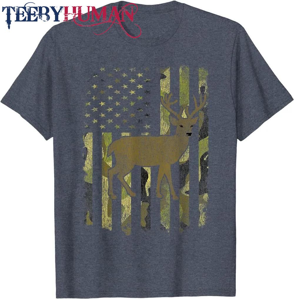 Whitetail Deer Hunting Buck American Camouflage Usa Flag Classic T Shirt Unisex Hoodie Sweatshirt 1661510964566