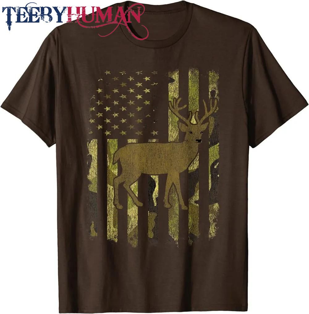 Whitetail Deer Hunting Buck American Camouflage Usa Flag Classic T Shirt Unisex Hoodie Sweatshirt 1661510965218